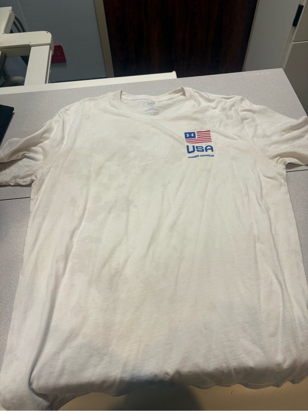 Under Armour White USA Logo Short-Sleeve Tee